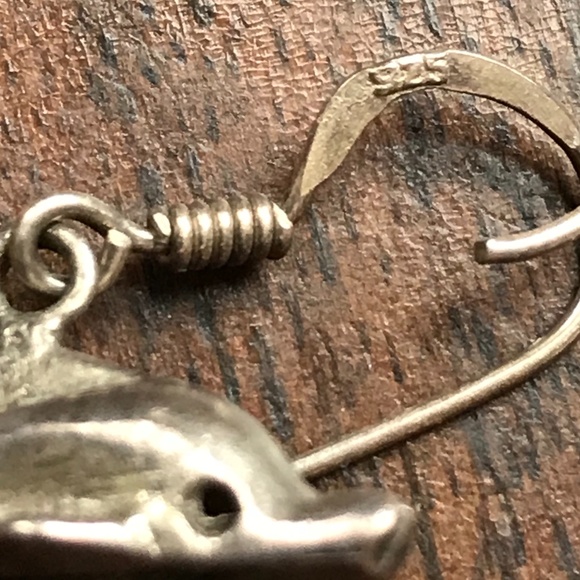 Set of 4 silver tone dangle earrings - Picture 6 of 10